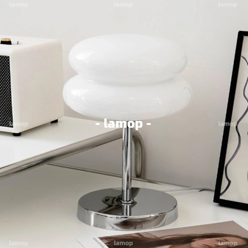 Room Lighting Bedroom Decor - Bauhaus Cream‑Globe Table Lamp Mid‑Century Minimalist