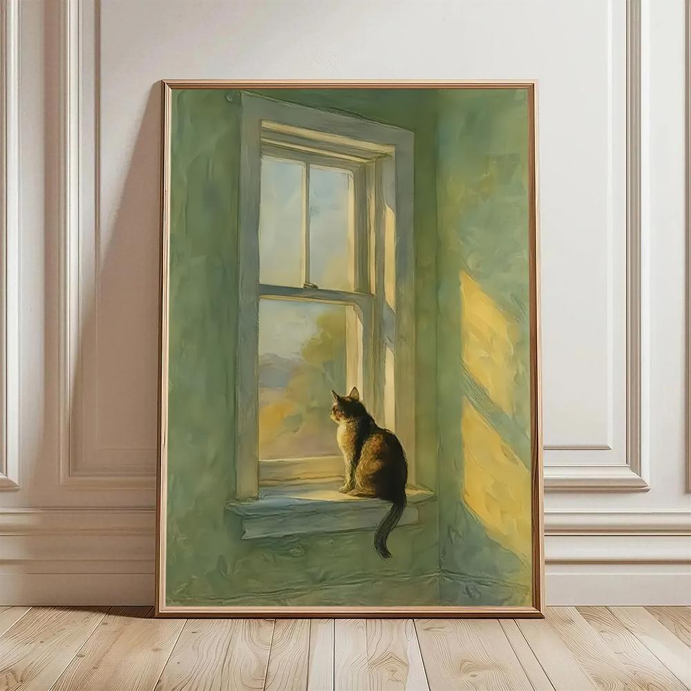 Decor Lighting Hours - Golden Hour Window Cat HD Wall