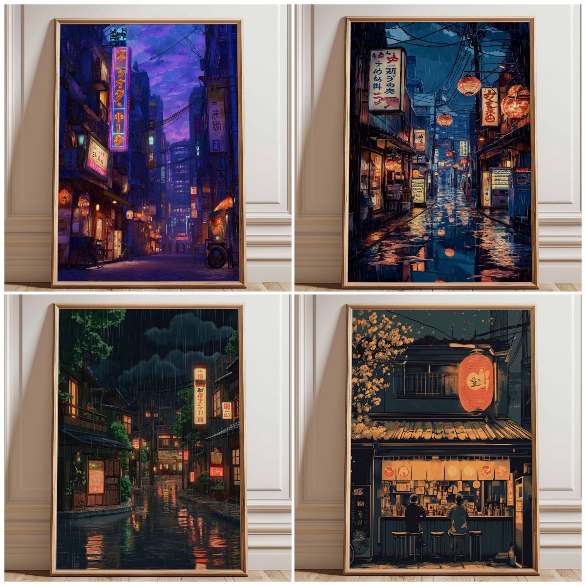 1pc Unframed Neon Tokyo Street - Japanese Lighting Decor recension och pris
