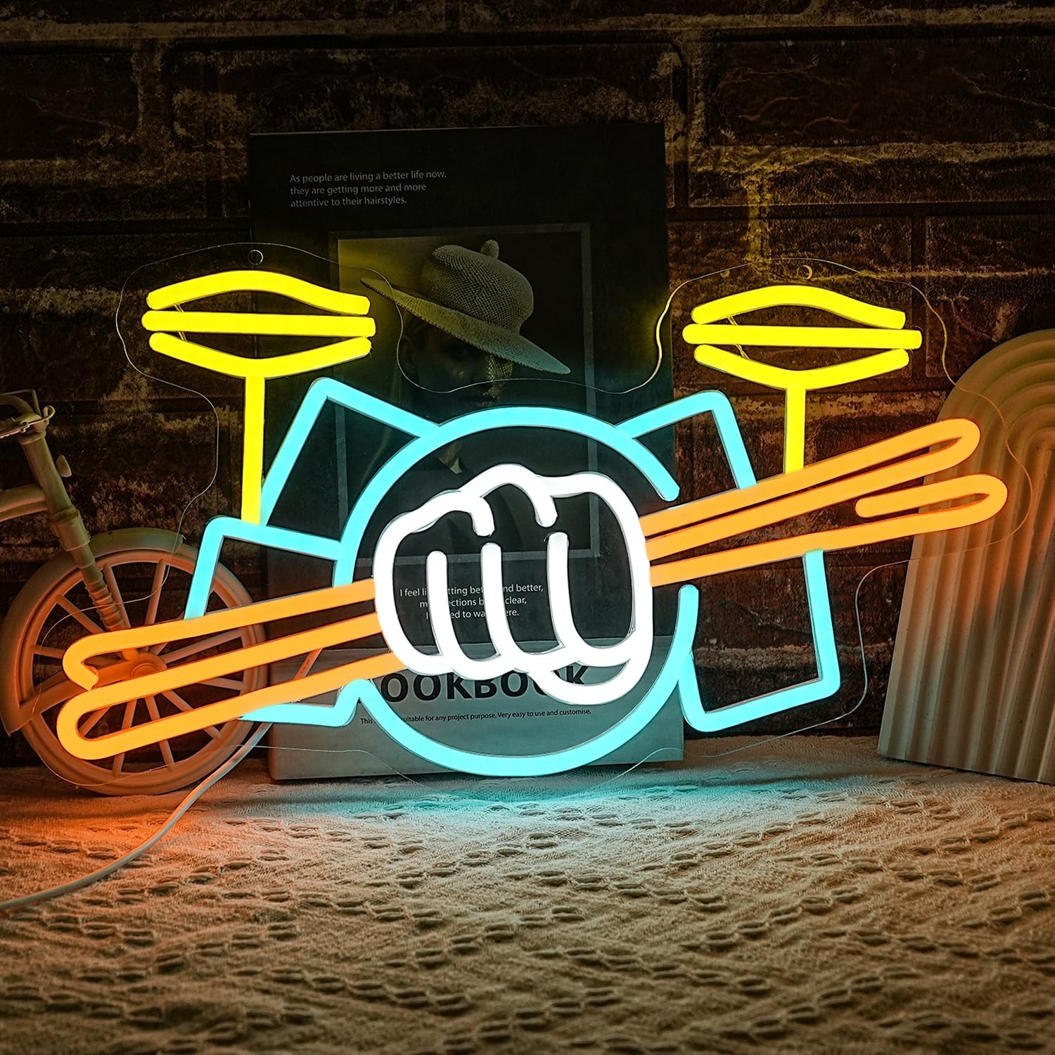 Drum Set Neon Sign USB Powered - Lighting Decor Items recension och pris
