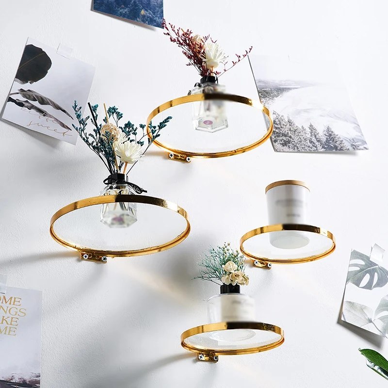 Round Wall Hanging Iron & Glas - Lighting Metal Wall Decor recension och pris