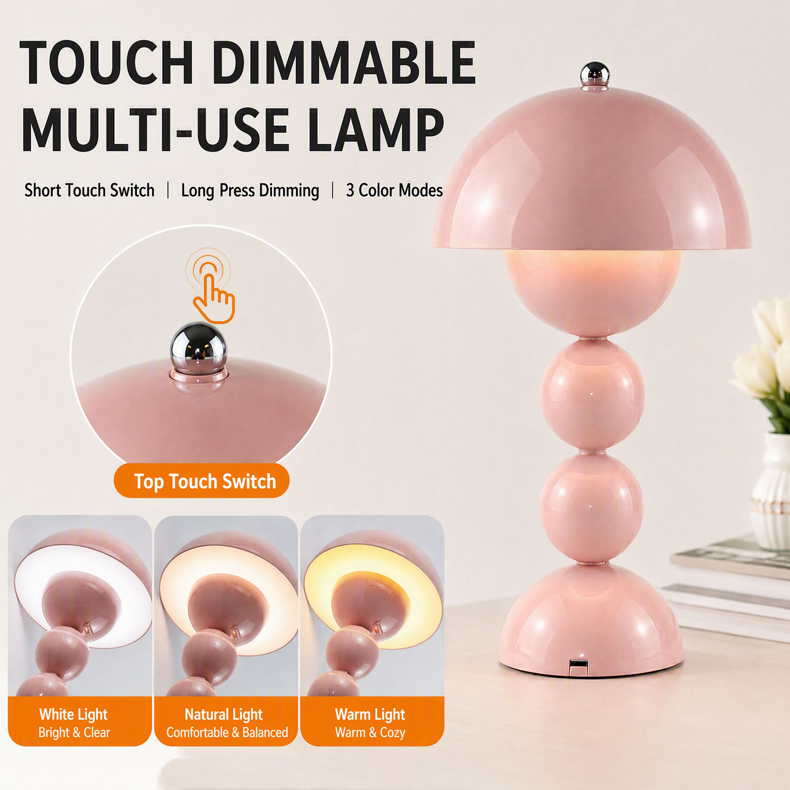 Vintage Mushroom Table Lamp US - Room Lighting Bedroom Decor recension och pris