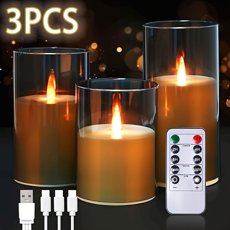 3 Pack Rechargeable Pillar Fak - Decor Lighting Pack recension och pris