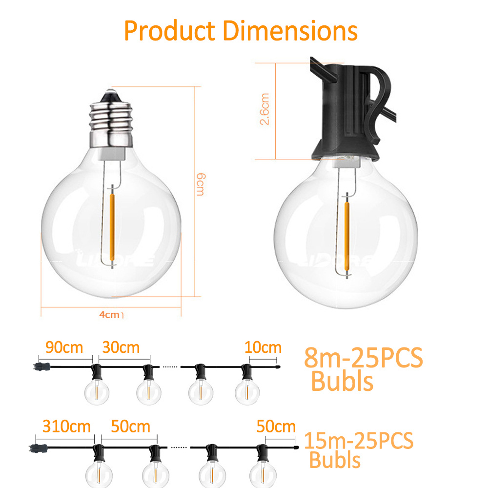 8M/15M G40 Globe String Lights - String Light Outdoor recension och pris