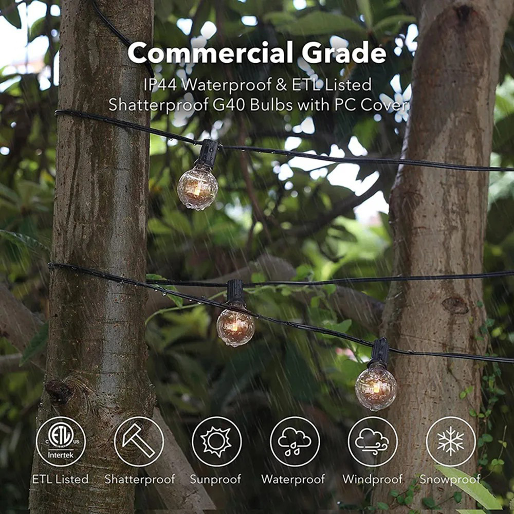 8M/15M G40 Globe String Lights - String Light Outdoor recension och pris
