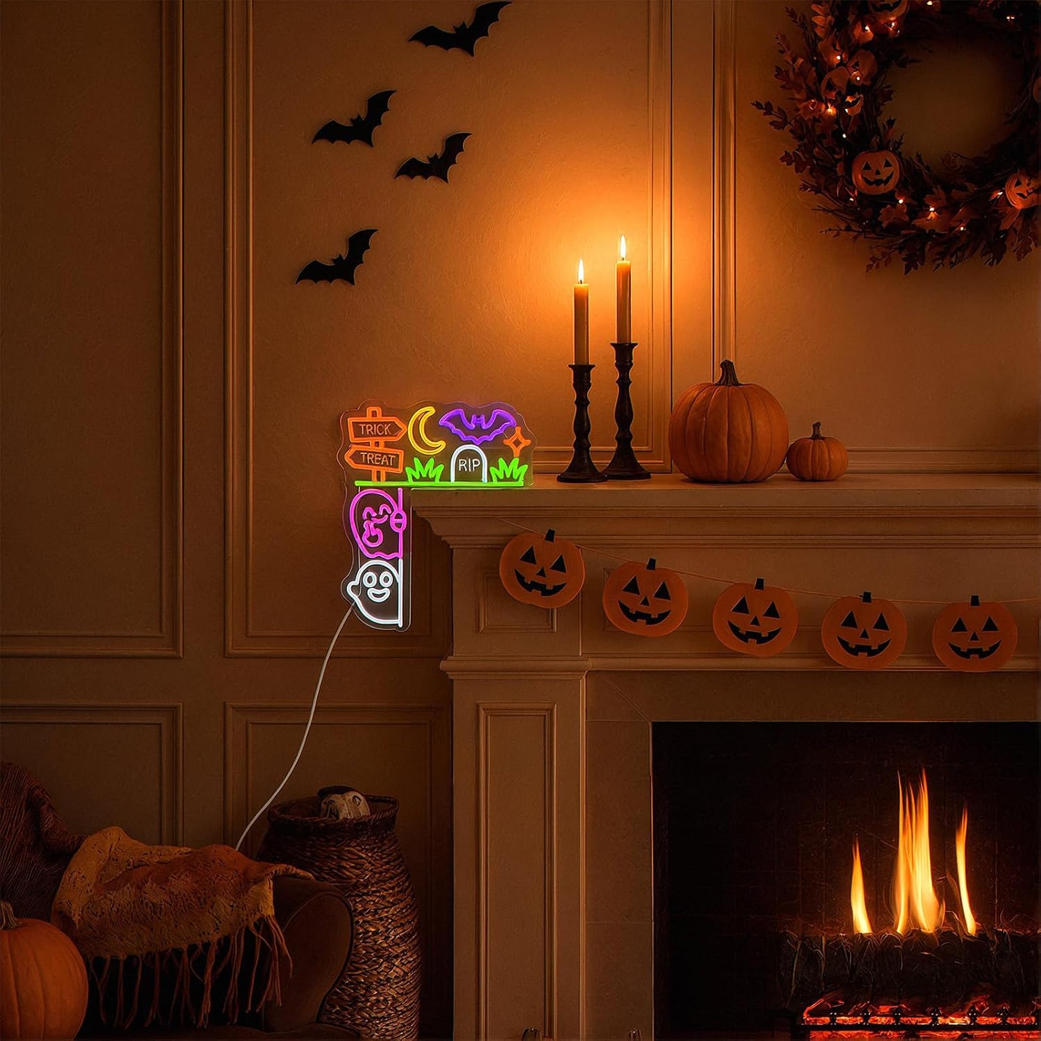 Trick Or Treat Neon Sign USB P - Home Decor Lighting Tricks recension och pris