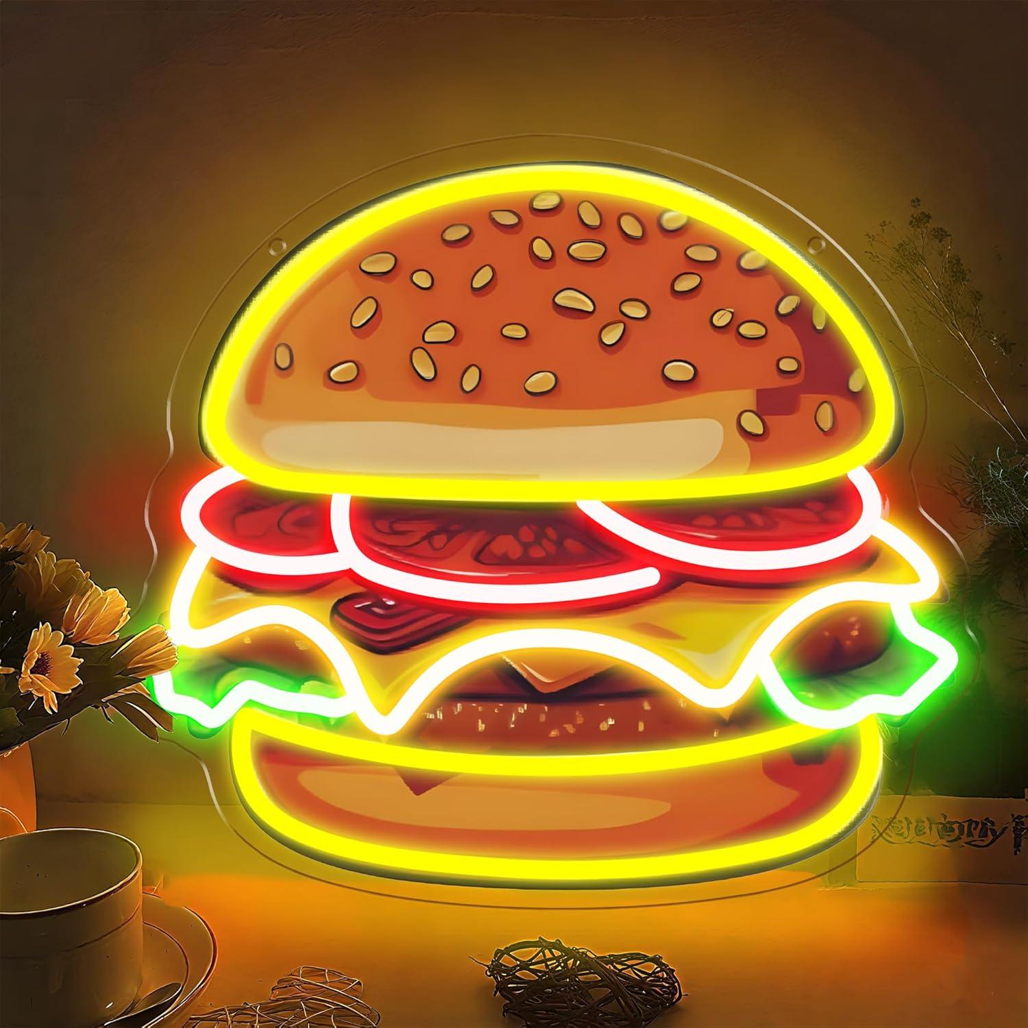 Burger Neon Sign LED Hamburger - Lighting Decor Items recension och pris
